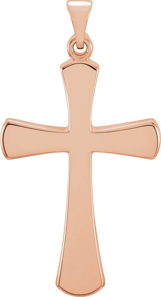 14K Gold Cross Necklace or Pendant – 16.11x8.04mm - Rose Gold