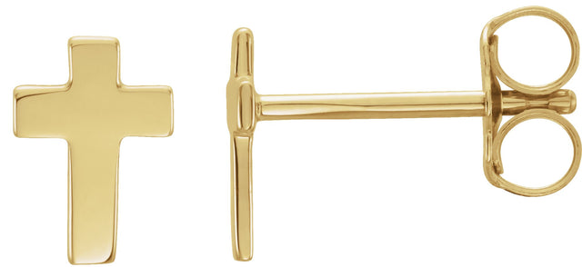 14K Gold Cross Earrings - Rose Gold - view 3