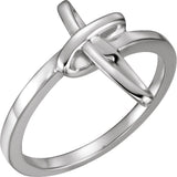 14K Gold Cross Ring II - White Gold