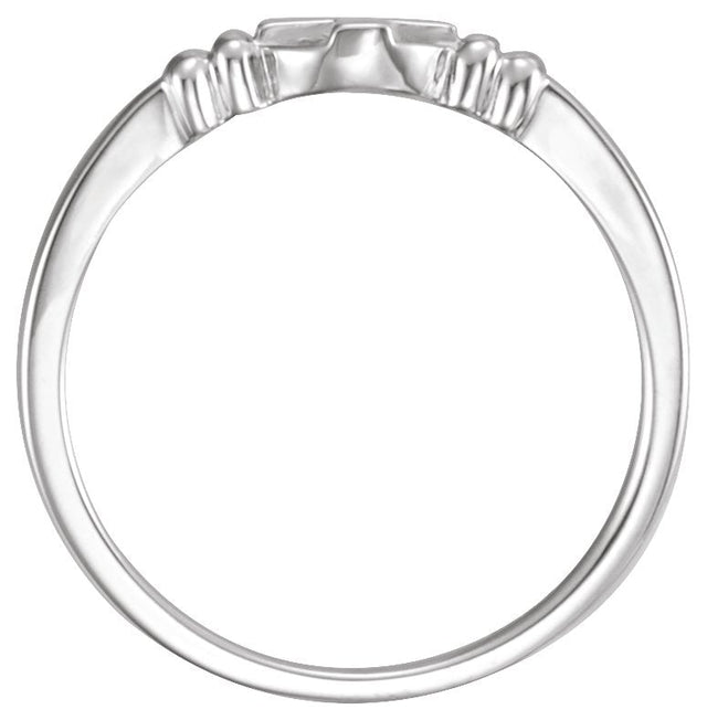 14K Gold Cross Chastity Ring II - White Gold - view 2