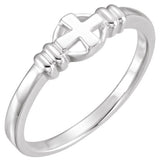 14K Gold Cross Chastity Ring II - White Gold