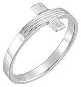 14K Gold The Rugged Cross Chastity Ring III - White Gold