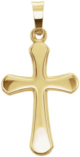 14K Gold Hollow Cross Pendant – 16x11mm - view 2