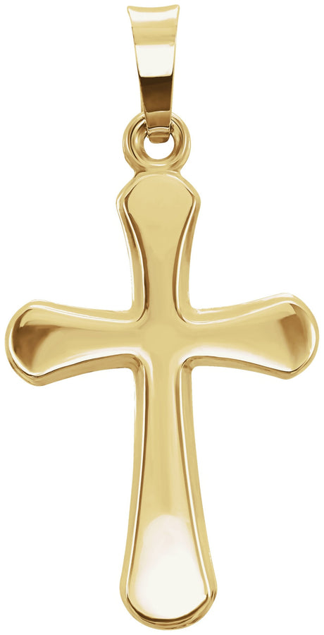 14K Gold Hollow Cross Pendant – 16x11mm - view 2