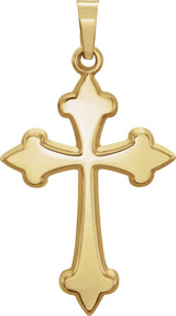 14K Gold Hollow Cross Pendant – 32.2x17.7mm