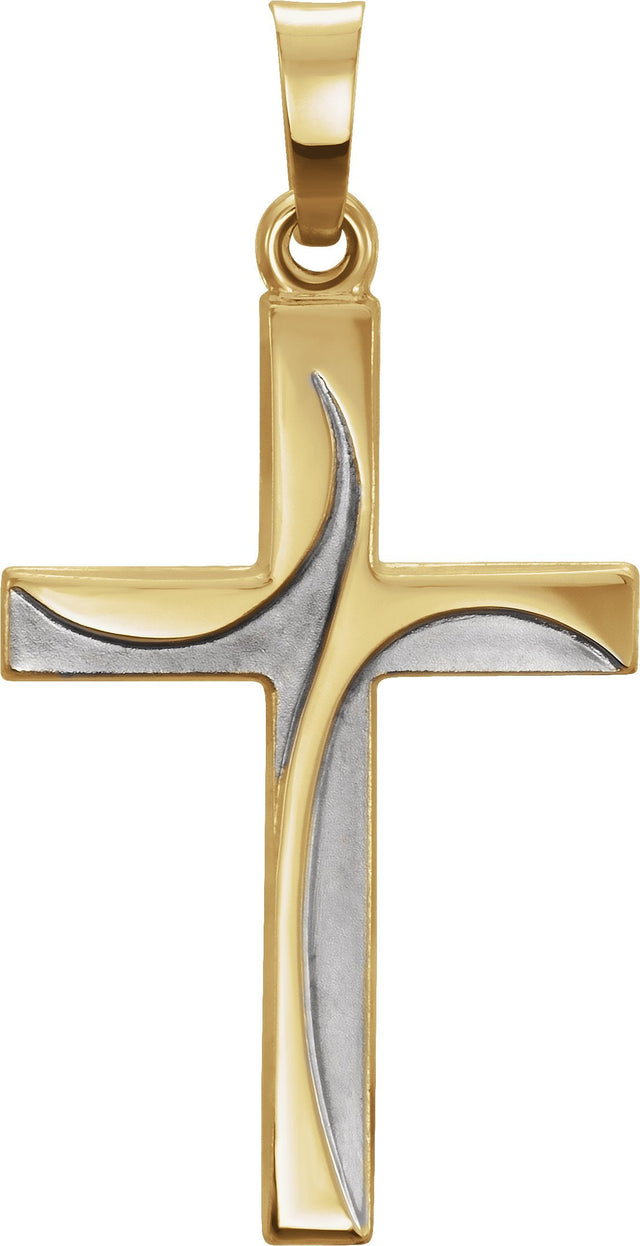 14K Gold Cross Pendant – 29.5x15mm