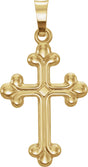 14K Gold Hollow Cross Pendant – 27x14mm