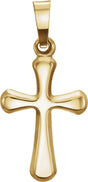 14K Gold Hollow Cross Pendant – 16x11mm