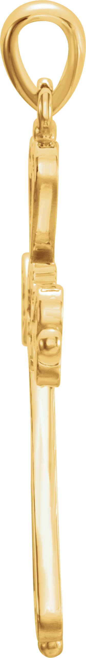 18K Gold Sculptural Cross Pendant - view 2