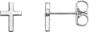 Platinum Cross Earrings