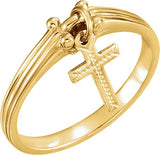 14K Gold Cross Ring