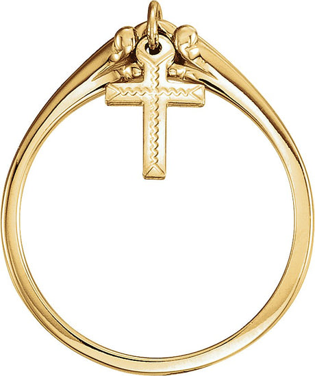 14K Gold Cross Ring - view 2