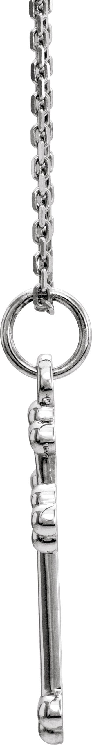 Platinum Cross Necklace or Pendant – 12x7.8mm - view 2