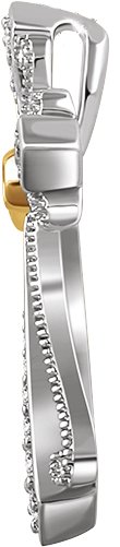 14K Gold Round Natural Diamond Beaded Cross Pendant - view 6