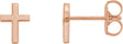 14K Gold Cross Earrings – 6x4mm - Rose Gold