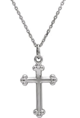 Platinum Cross Necklace or Pendant – 12x7.8mm