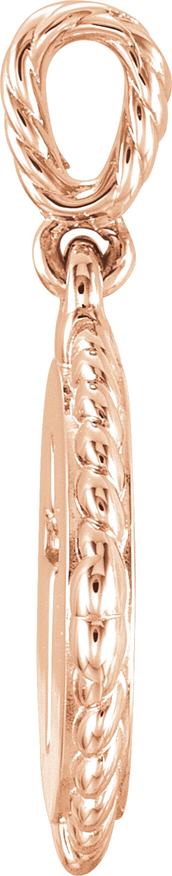 14K Gold Round Natural Diamond Accented Cross Disc Necklace or Pendant - Rose Gold - view 5