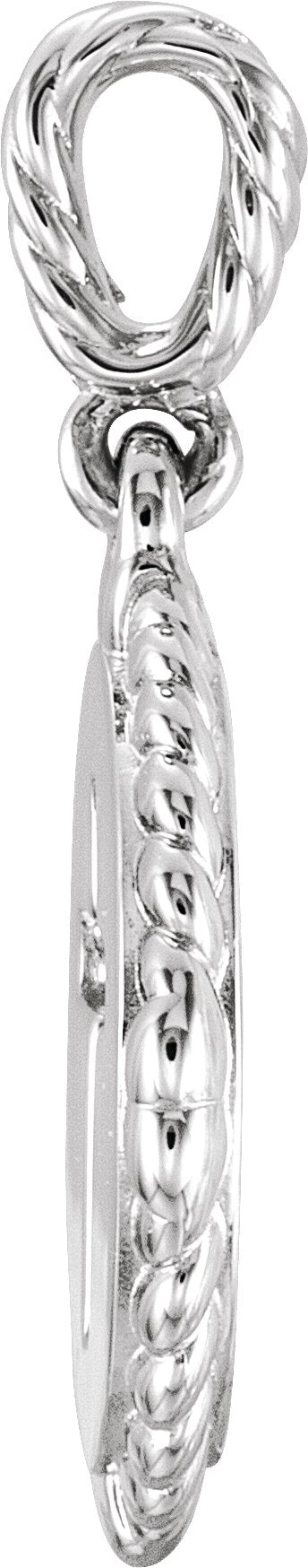 14K Gold Round Natural Diamond Accented Cross Disc Necklace or Pendant - White Gold - view 5