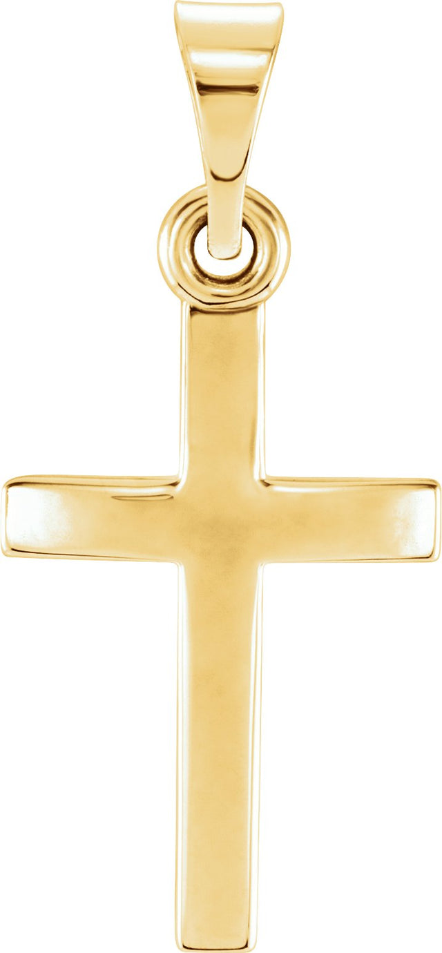 14K Gold Cross Necklace or Pendant – 15.23x7.38mm - Yellow Gold