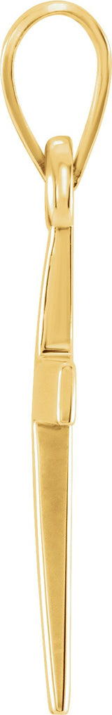 10K Gold Cross Necklace or Pendant – 15.23x7.38mm - Yellow Gold - view 2