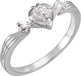 14K Gold The Gift Wrapped Heart Chastity Ring - White Gold