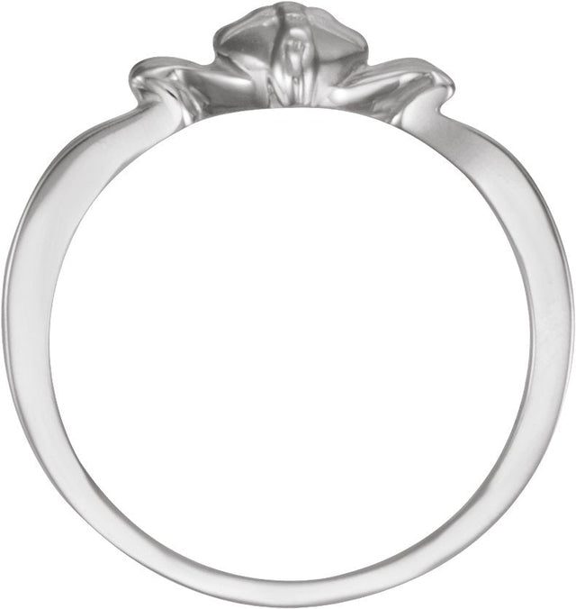 10K Gold The Gift Wrapped Heart Chastity Ring - White Gold - view 2