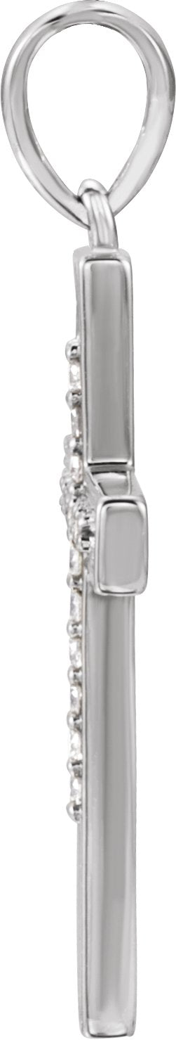 Platinum Round Natural Diamond Cross Pendant – 0.07 CTW - view 5