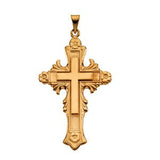 14K Gold Cross Pendant – 44x28mm