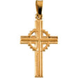 14K Gold Celtic-Inspired Cross Pendant – 21x13mm