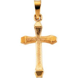 14K Gold Hollow Cross Pendant – 19.2x11mm
