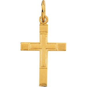 14K Gold Youth Cross Pendant – 13x9mm