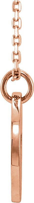 14K Gold Pierced Cross Disc Necklace – 12x12mm - Rose Gold - view 2