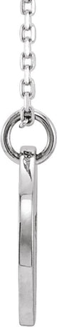 14K Gold Pierced Cross Disc Necklace – 12x12mm - White Gold - view 2