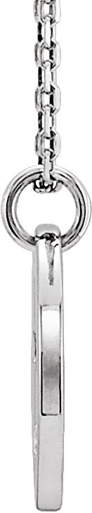 14K Gold Round Natural Diamond Pierced Cross Disc Necklace or Pendant - White Gold - view 6