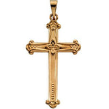 14K Gold Cross Pendant – 27.5x16mm - Yellow Gold