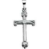 14K Gold Cross Pendant – 22.5x12mm - White Gold