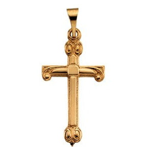 14K Gold Cross Pendant – 22.5x12mm - Yellow Gold