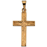14K Gold Cross Pendant – 20.5x12mm - Yellow Gold