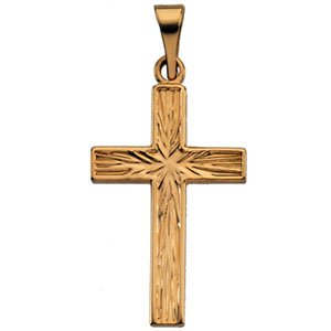 14K Gold Cross Pendant – 20.5x12mm - Yellow Gold