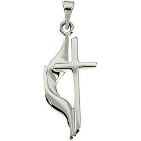 Platinum Methodist Cross Necklace or Pendant