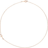 14K Gold Sideways Cross Necklace – 14.4x6.8mm - Rose Gold - view 2
