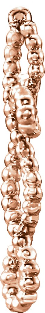 14K Gold Beaded Cross Pendant – 21.1x14.2mm - Rose Gold - view 2