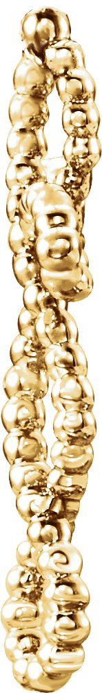 14K Gold Beaded Cross Pendant – 21.1x14.2mm - Yellow Gold - view 2