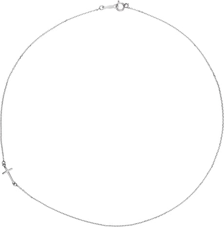 Platinum Sideways Cross Necklace - view 2
