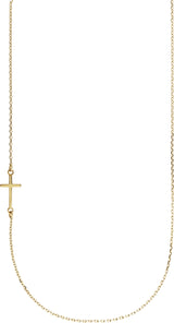 10K Gold Sideways Cross Necklace