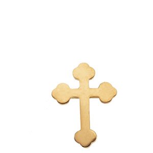 14K Gold Cross Lapel Pin – 11x8mm