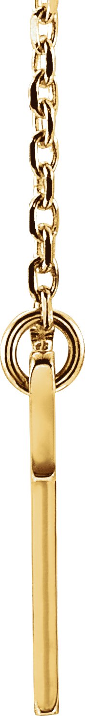14K Gold Engravable Sideways Cross Necklace - Yellow Gold - view 2