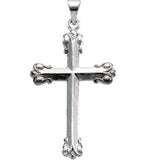 14K Gold Cross Pendant – 37.5x23.5mm - White Gold