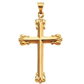 14K Gold Cross Pendant – 37.5x23.5mm - Yellow Gold