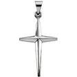 14K Gold Cross Pendant – 31x17.5mm - White Gold